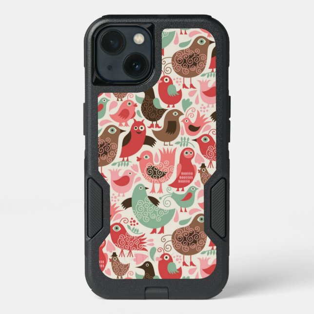 background with cute birds otterbox iPhone case (Back)