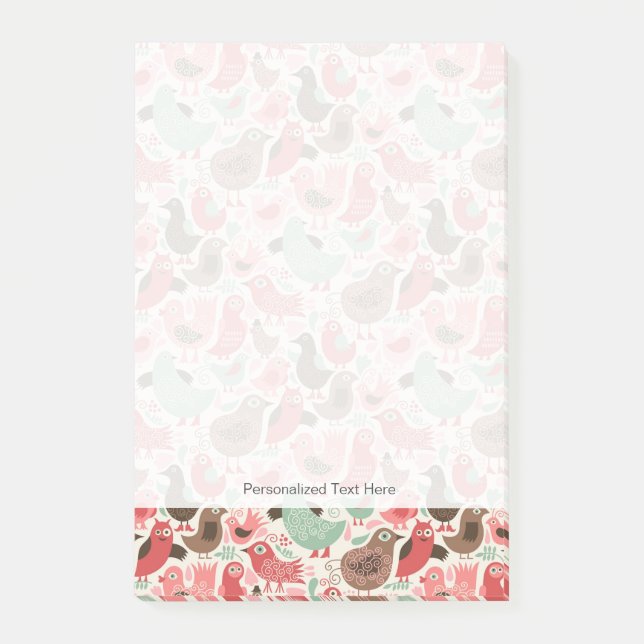 background with cute birds post-it notes (Front)