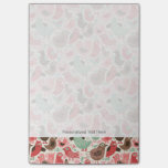 background with cute birds post-it notes