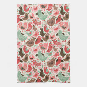background with cute birds towel