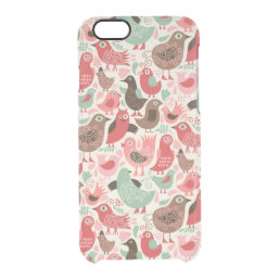 background with cute birds clear iPhone 6/6S case