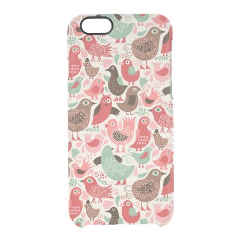 background with cute birds clear iPhone 66S case