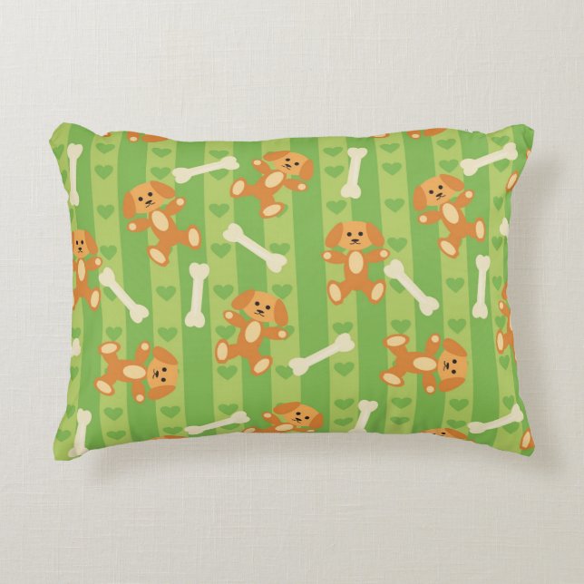 background with dogs and bones decorative pillow (Front)
