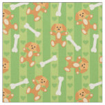 background with dogs and bones fabric