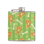background with dogs and bones flask