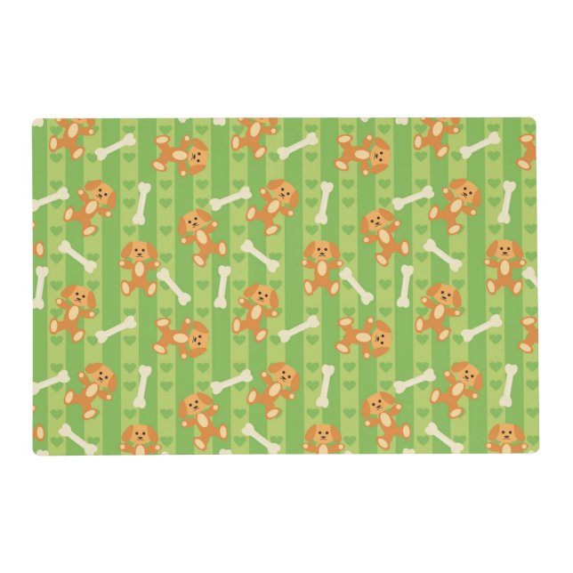 background with dogs and bones placemat (Front)