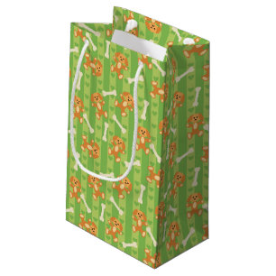 background with dogs and bones small gift bag