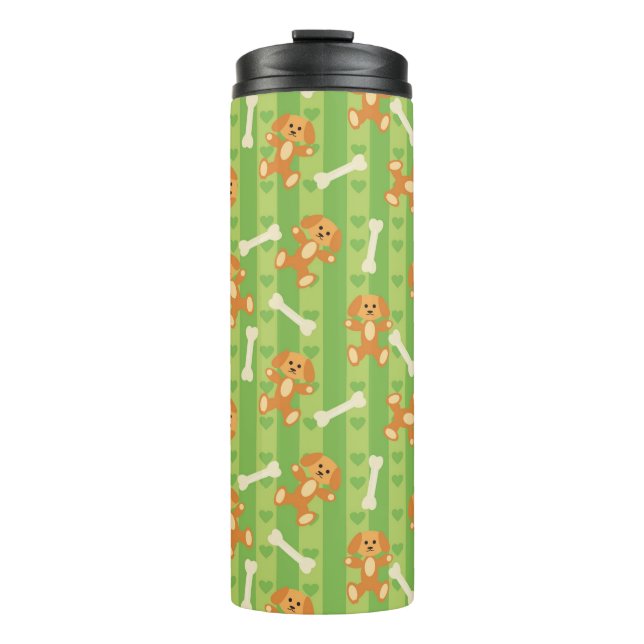 background with dogs and bones thermal tumbler (Front)