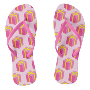 Background with gifts flip flops