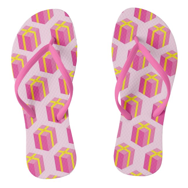 Background with gifts flip flops (Footbed)