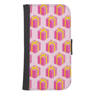 Background with gifts wallet phone case for samsung galaxy s4