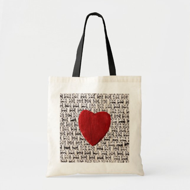 background with heart tote bag (Front)