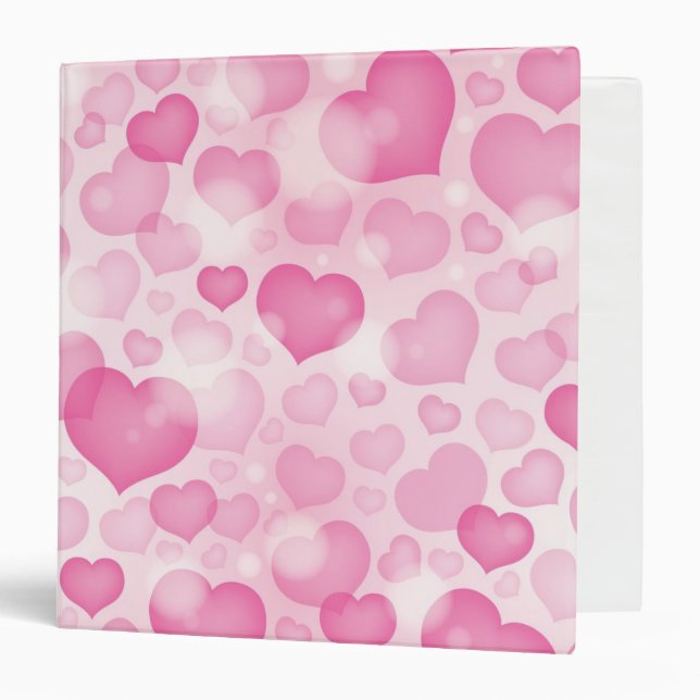 Background with Hearts 3 Ring Binder (Front/Inside)