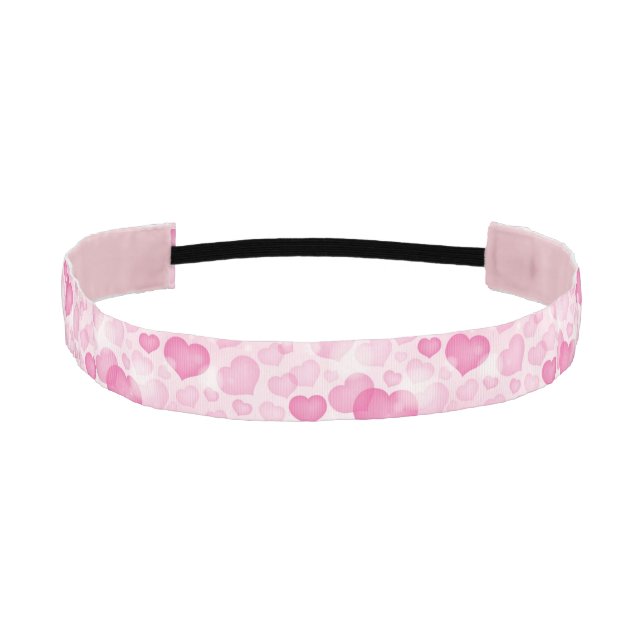 Background with Hearts Athletic Headband (Front)