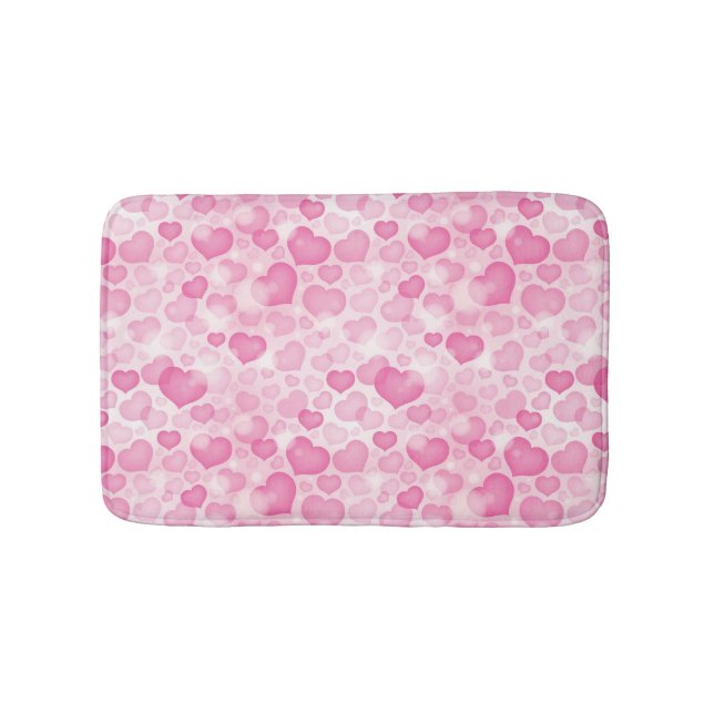 Background with Hearts Bathroom Mat (Front)