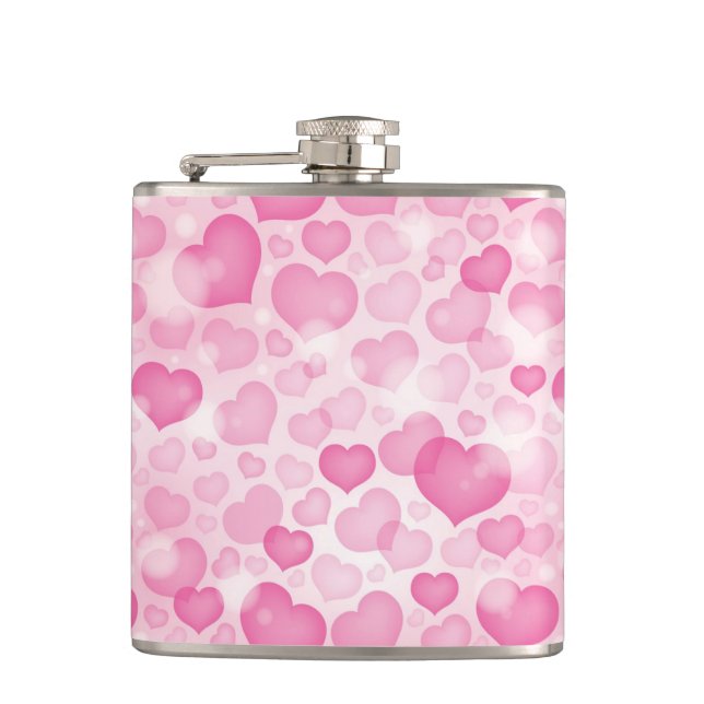 Background with Hearts Flask (Front)