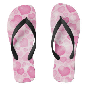Background with Hearts Flip Flops
