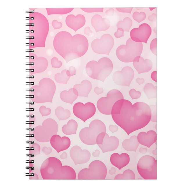 Background with Hearts Notebook (Front)
