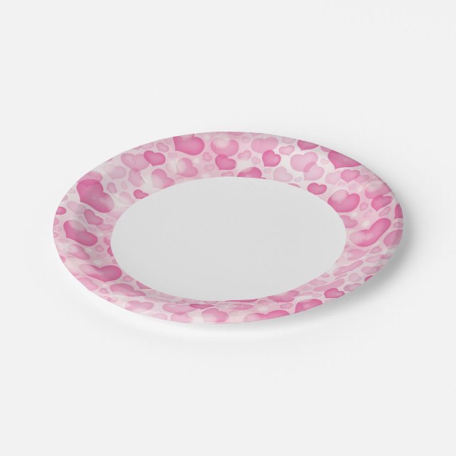 Background with Hearts Paper Plates (Angled)