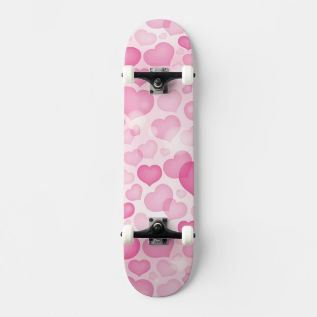 Background with Hearts Skateboard Deck (Front)
