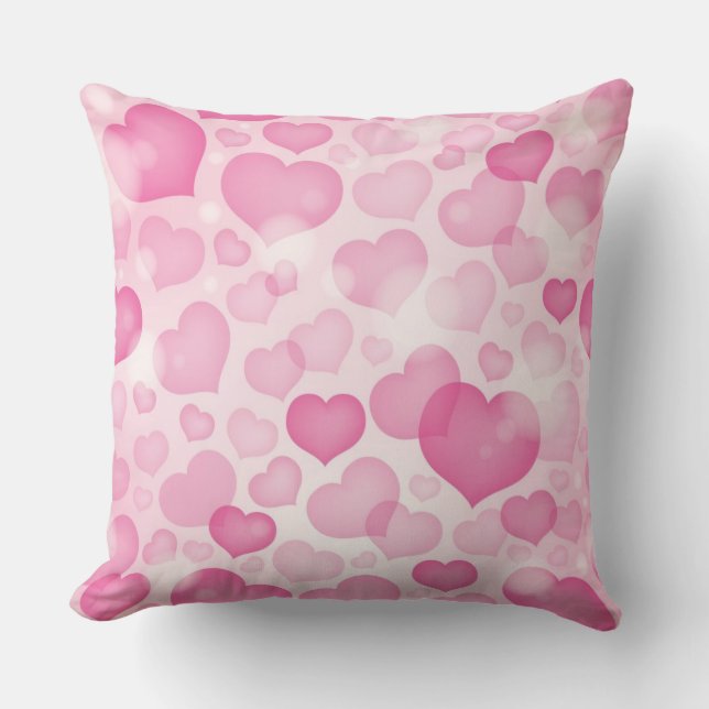 Background with Hearts Throw Pillow (Front)