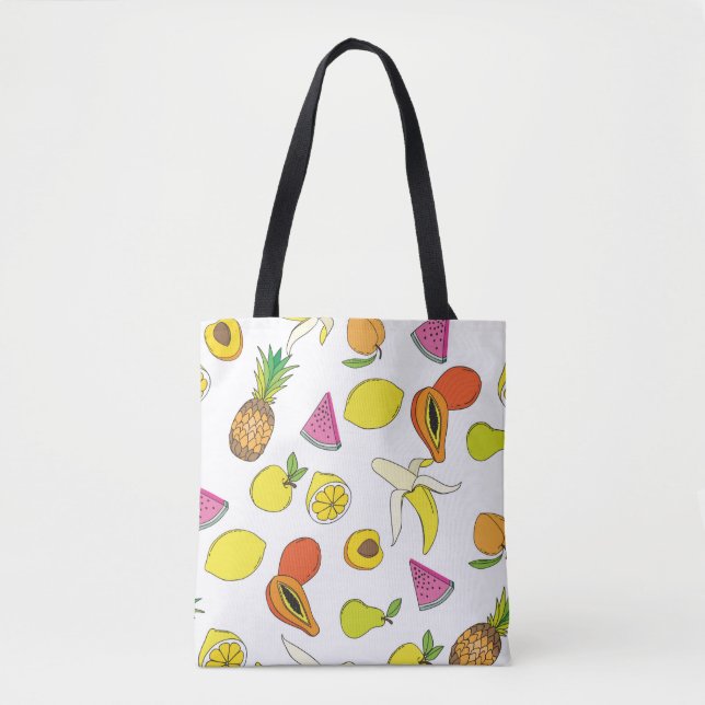 Background with juicy fruits. Seamless fruit patte Tote Bag (Front)
