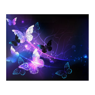 Background with Night Butterflies Acrylic Print