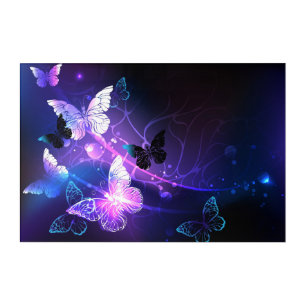 Background with Night Butterflies Acrylic Print