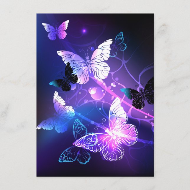 Background with Night Butterflies Advice Card (Front)