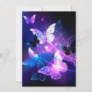Background with Night Butterflies Announcement