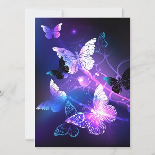 Background with Night Butterflies Announcement