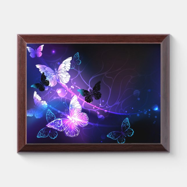 Background with Night Butterflies Award Plaque (Horizontal)