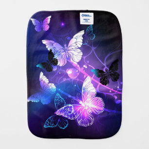 Background with Night Butterflies Baby Burp Cloth
