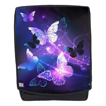 Background With Night Butterflies Backpack by Blackmoon9 at Zazzle