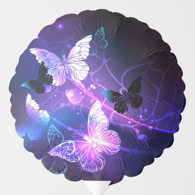 Background with Night Butterflies Balloon (Front)
