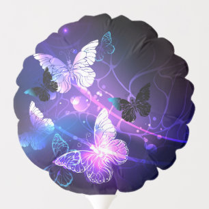Background with Night Butterflies Balloon