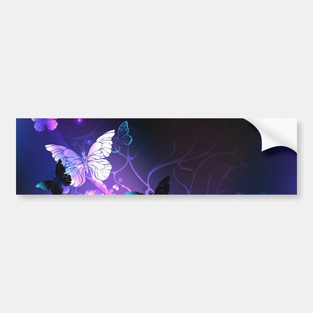 Background with Night Butterflies Bumper Sticker (Front)