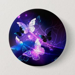 Background with Night Butterflies Button