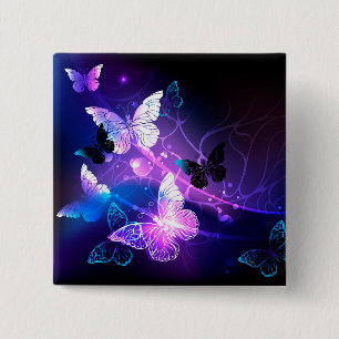 Background with Night Butterflies Button