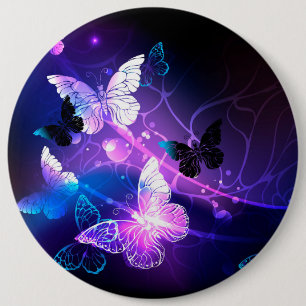 Background with Night Butterflies Button