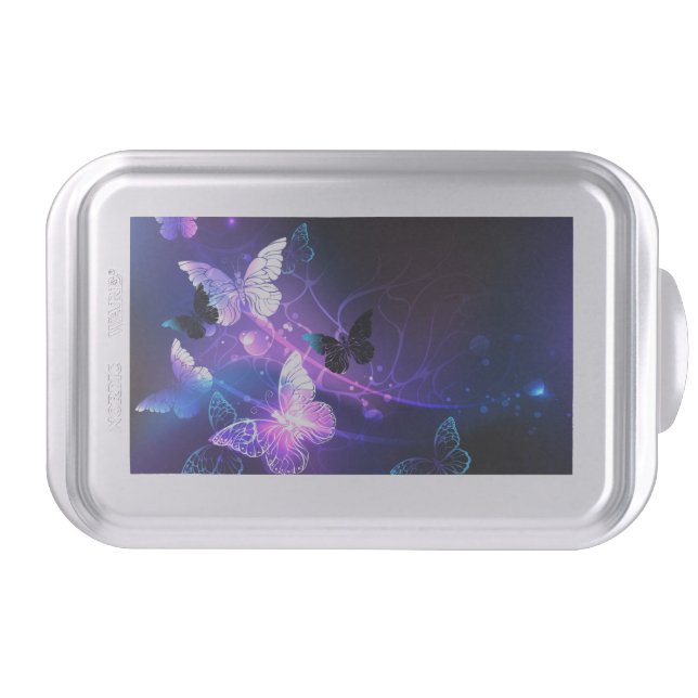 Background with Night Butterflies Cake Pan (Front)