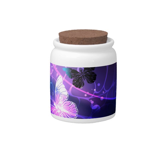Background with Night Butterflies Candy Jar (Front)
