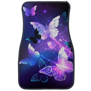 Background with Night Butterflies Car Floor Mat