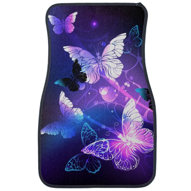 Background with Night Butterflies Car Floor Mat (Front)