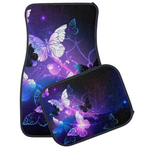 Background with Night Butterflies Car Floor Mat