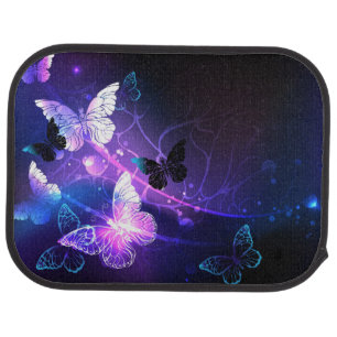 Background with Night Butterflies Car Floor Mat