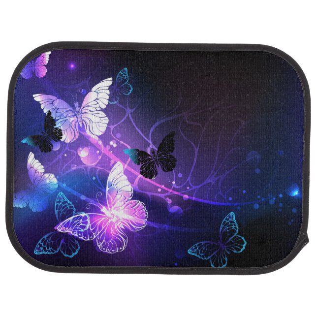 Background with Night Butterflies Car Floor Mat (Rear)