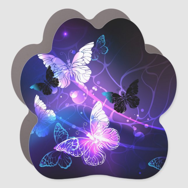 Background with Night Butterflies Car Magnet (Front)
