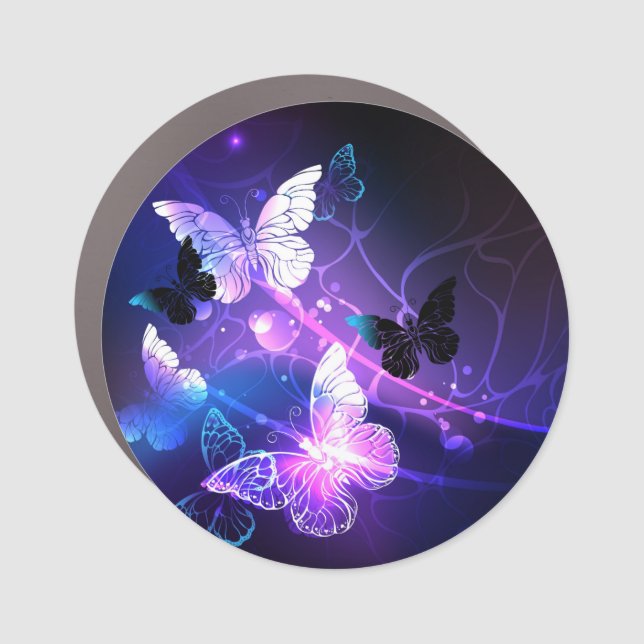 Background with Night Butterflies Car Magnet (Front)