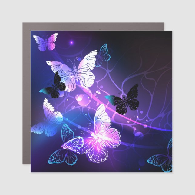 Background with Night Butterflies Car Magnet (Front)